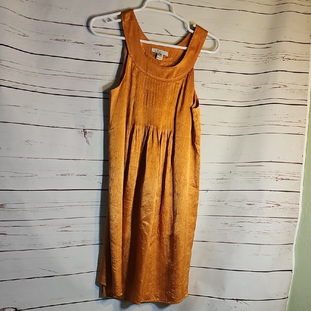 Intuitions Orange‎ Textured Pleated Sheath Dress Size 6